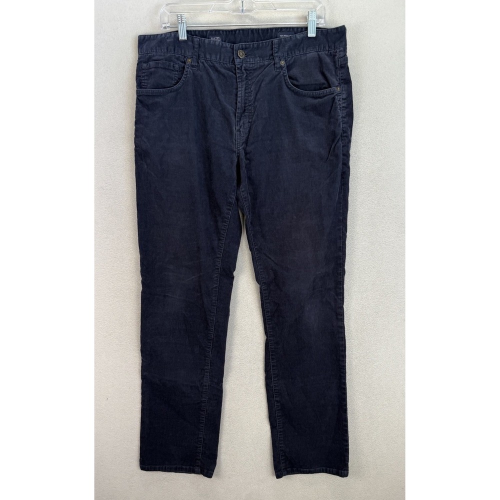 7 Diamonds Men's Sz 34x32 Blue Corduroy Clifton Slim Straight Leg Stretchy Pants